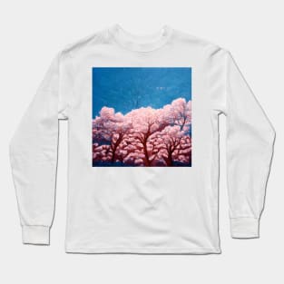 Cherry trees in bloom– warmed by a brazier blossom-gazing Long Sleeve T-Shirt